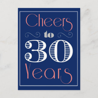 Carte Postale Salutations à 30 ans