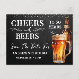Carte Postale Salutations à la bière Enregistrer la date Anniver