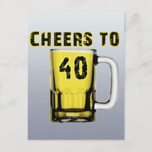 Carte Postale Salutations à la quarantaine. Anniversaire