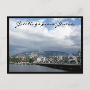 Carte Postale salutations au lac geneva