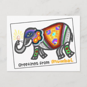 Carte Postale Salutations Bombay