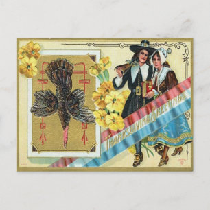 Carte Postale Salutations d'action de grâces vintages