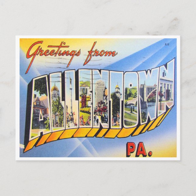 Carte Postale Salutations d'Allentown, Pennsylvanie (Devant)