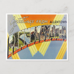 Carte Postale Salutations d'Allentown, Pennsylvanie