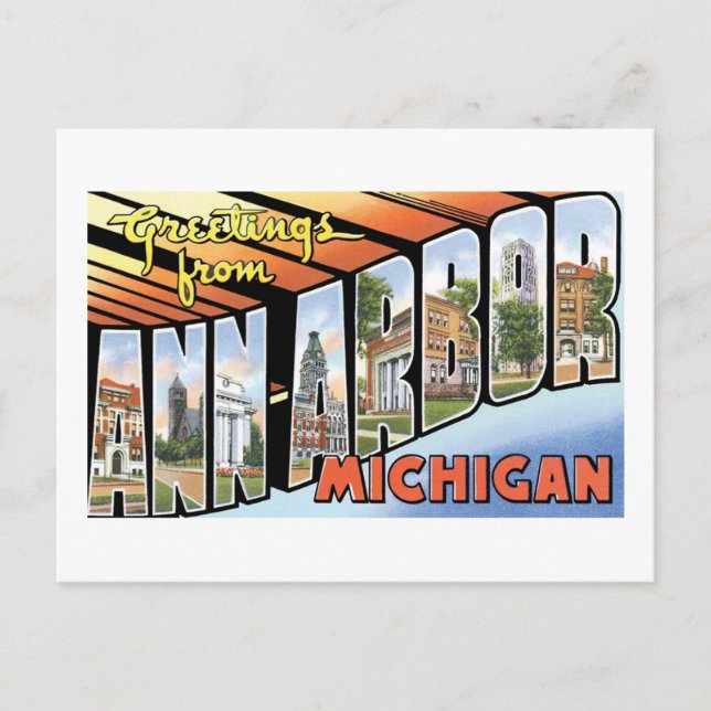 Carte Postale Salutations d'Ann Arbor, Michigan (Devant)