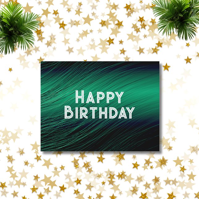 Carte Postale Salutations d'anniversaire vertes élégantes et aud (Créateur téléchargé)