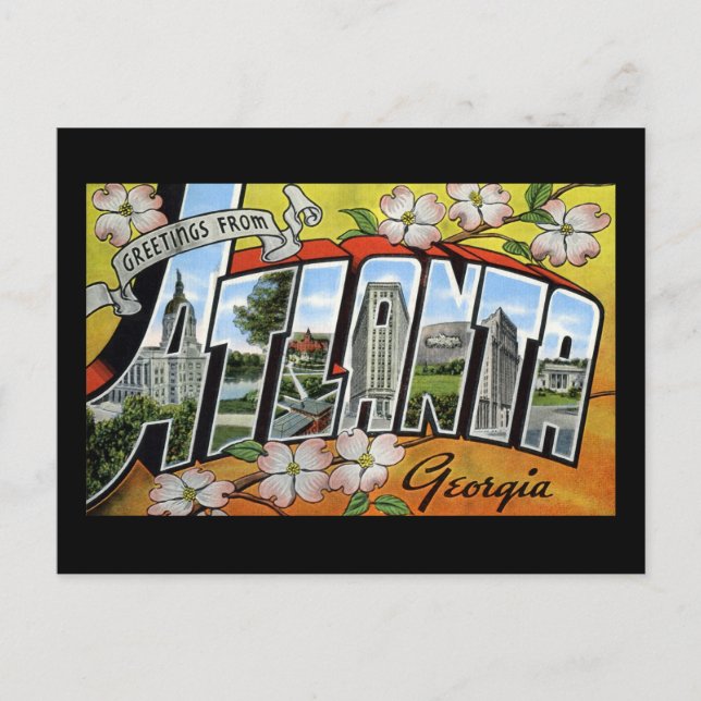 Carte Postale Salutations d'Atlanta Géorgie (Devant)