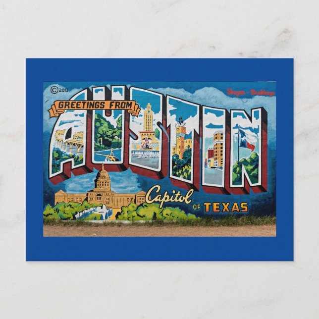 Carte Postale Salutations d'Austin, Texas (Devant)