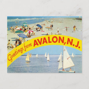 Carte Postale Salutations d'Avalon, Vintage voyage du New Jersey