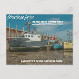 Carte Postale Salutations de Alma NB et du parc national Fundy