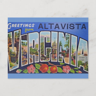 Carte Postale Salutations de AltaVista Virginia Postcard