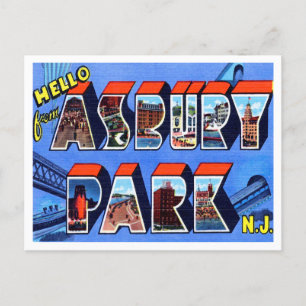 Carte Postale Salutations de Asbury Park, New Jersey Travel