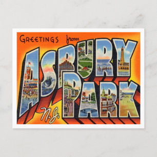 Carte Postale Salutations de Asbury Park, New Jersey Travel