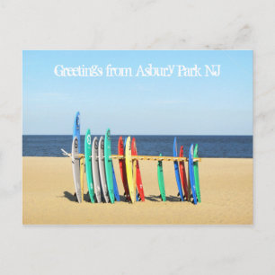 Carte Postale Salutations de Asbury Park NJ - Surf boards