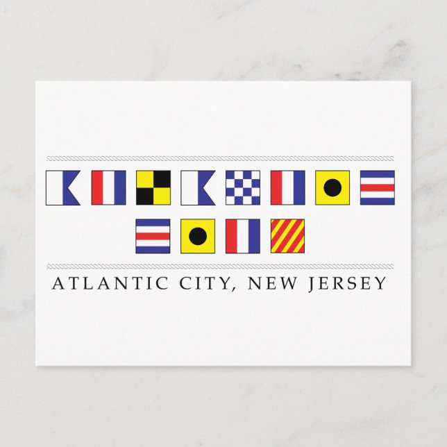 Carte Postale Salutations de Atlantic City (Devant)
