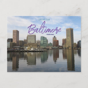 Carte Postale Salutations de Baltimore Maryland Postcard