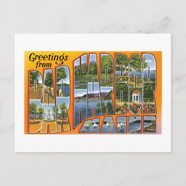 Carte Postale Salutations de Bar Harbour, Maine ! (Devant)