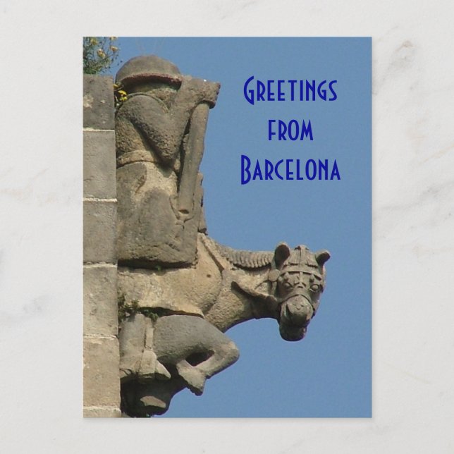 Carte Postale Salutations de Barcelone (Devant)