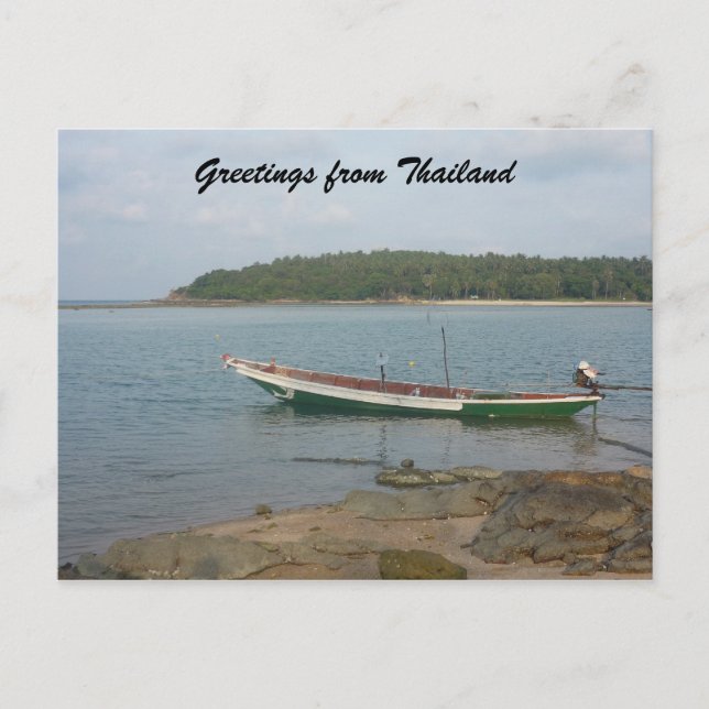 Carte Postale salutations de bateau thaïlandais (Devant)