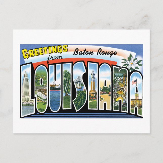 Carte Postale Salutations de Baton Rouge, Louisiane (Devant)