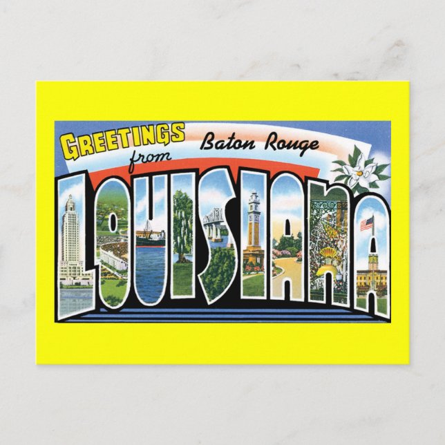 Carte Postale Salutations de Baton Rouge, Louisiane (Devant)