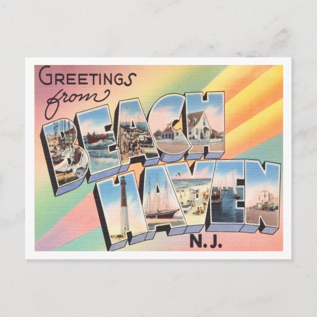 Carte Postale Salutations de Beach Haven, New Jersey Travel (Devant)