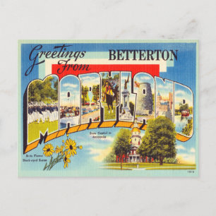 Carte Postale Salutations de Betterton, Vintage voyage du Maryla