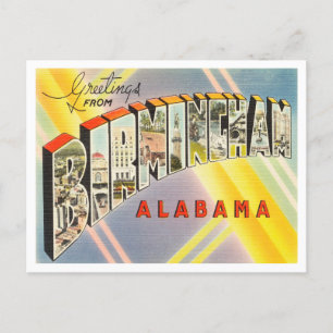 Carte Postale Salutations de Birmingham, Alabama Vintage voyage