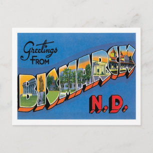 Carte Postale Salutations de Bismarck North Dakota Ville américa
