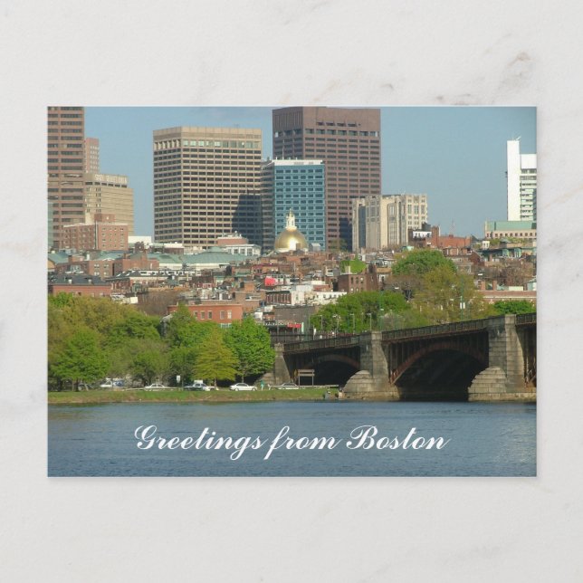 Carte Postale Salutations de Boston (Devant)