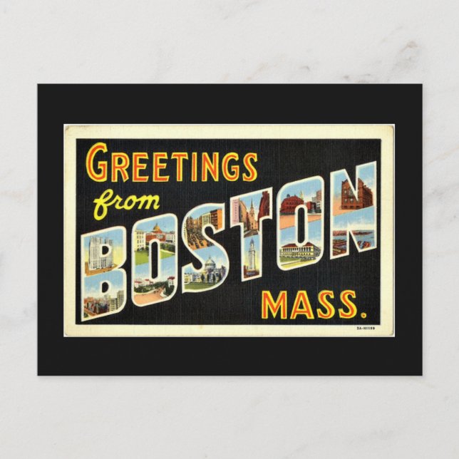 Carte Postale Salutations de Boston, Mass. (Devant)