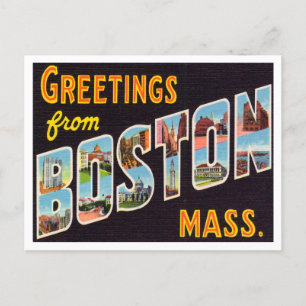 Carte Postale Salutations de Boston, Massachusetts Travel