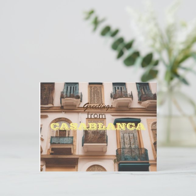 Carte Postale Salutations de CASABLANCA (Debout devant)