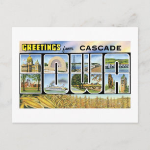 Carte Postale Salutations de Cascade, Iowa !