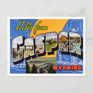 Carte Postale Salutations de Casper, Vintage voyage du Wyoming