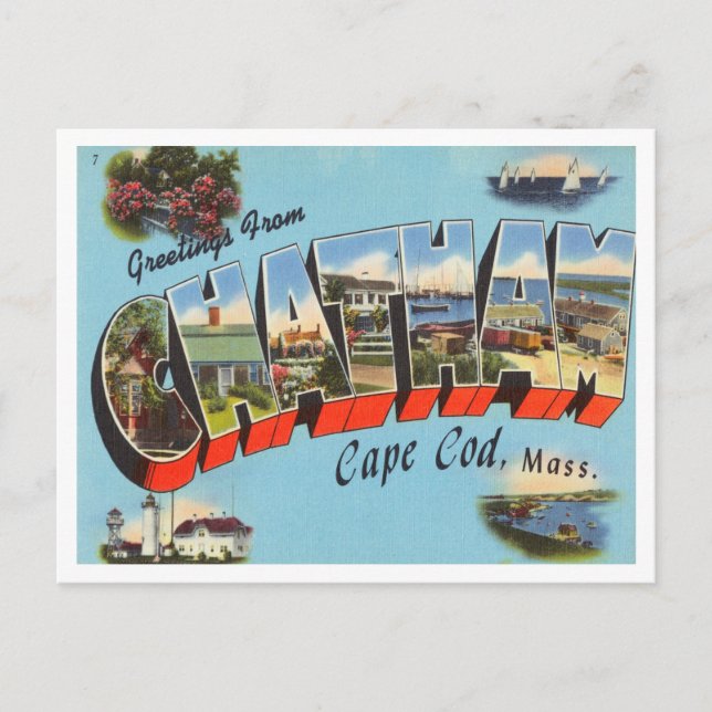Carte Postale Salutations de Chatham, Cape Cod, Massachusetts (Devant)
