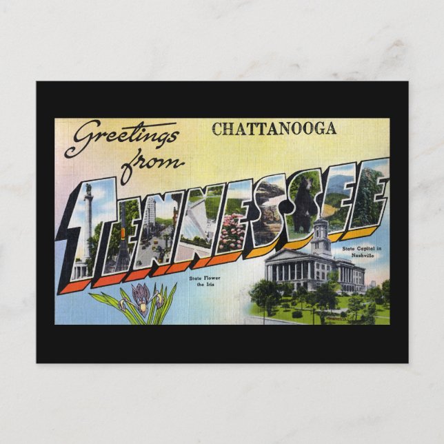 Carte Postale Salutations de Chattanooga Tennesee (Devant)