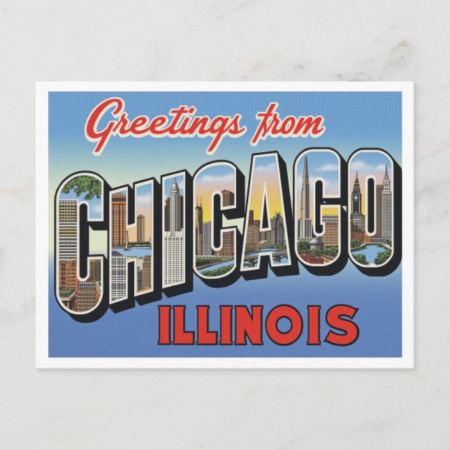 Carte Postale Salutations de Chicago IL (Devant)