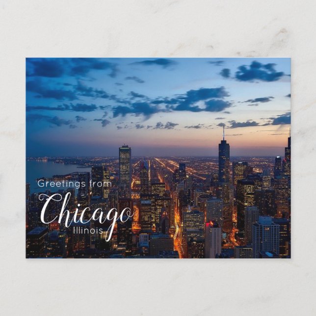 Carte Postale Salutations de Chicago Illinois  (Devant)