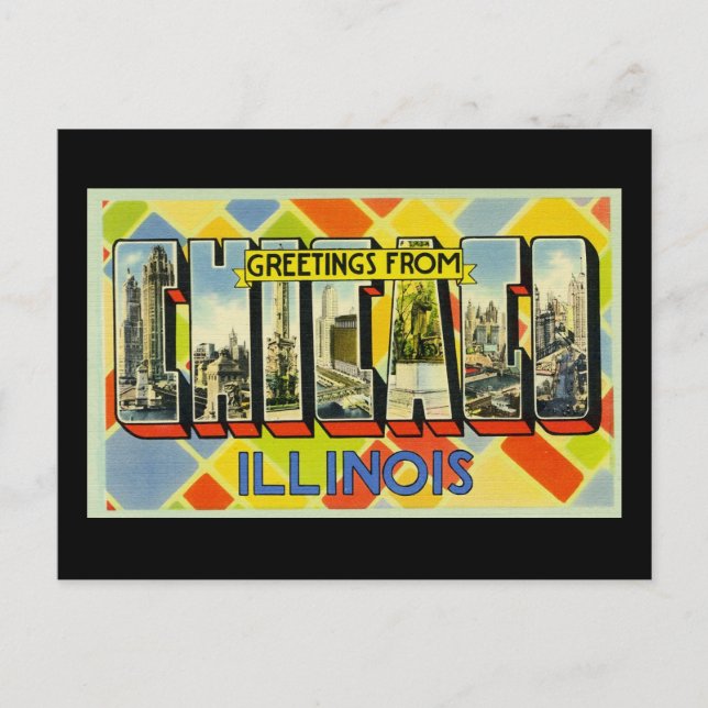 Carte Postale Salutations de Chicago Illinois (Devant)