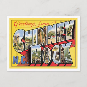Carte Postale Salutations de Chimney Rock Caroline du Nord