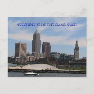 Carte Postale Salutations de Cleveland Ohio (Skyline) Bold
