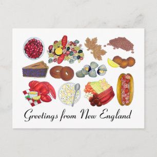 Carte Postale Salutations de Coastal New England Food Cuisine