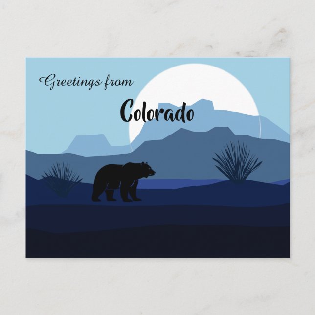 Carte Postale Salutations de Colorado State Tranquil Blue Shades (Devant)