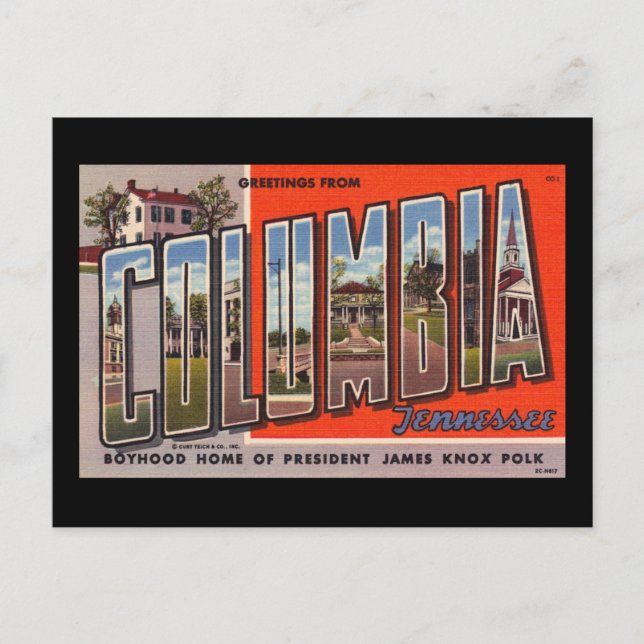 Carte Postale Salutations de Columbia (Devant)