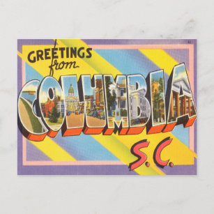 Carte Postale Salutations de Columbia, Caroline du Sud Voyage