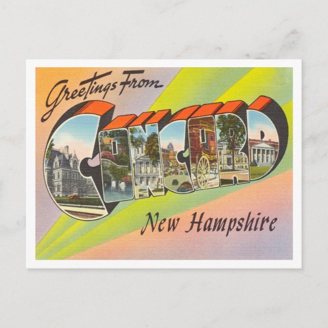 Carte Postale Salutations de Concord, New Hampshire Travel (Devant)