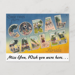 Carte Postale Salutations de Coral Gables, Floride