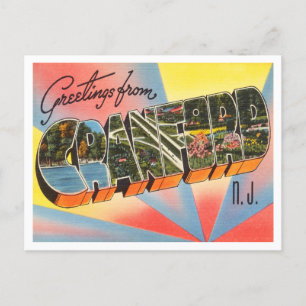 Carte Postale Salutations de Cranford, Vintage voyage du New Jer