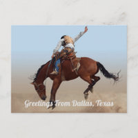 Salutations De Dallas, Texas Rodeo Postcard